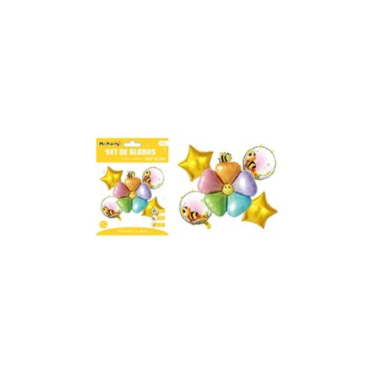 GENERICO - Set de globos metálicos abeja 5pcs