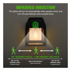 GENERICO - Lámpara de pared solar para exteriores led colonial vinta estructura 8W