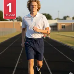 UTILISIMO - Pantalón Corto Short Juvenil Algodón Deportivo Escolar Azul Marino