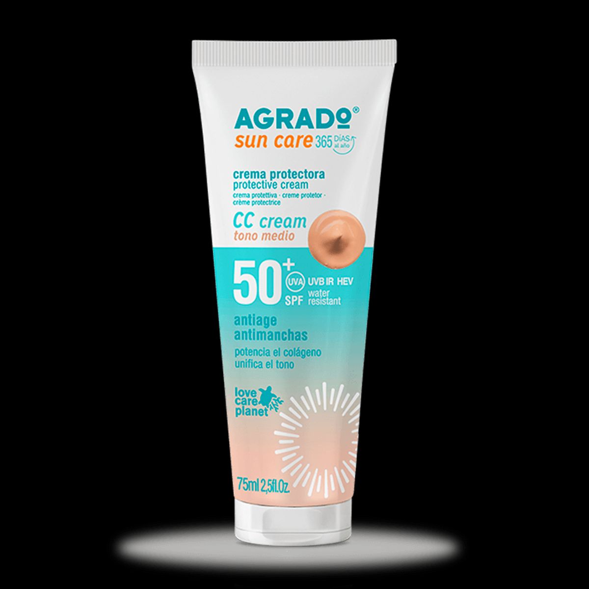 AGRADO - Crema Protectora Facial SPF50+ CC cream Agrado