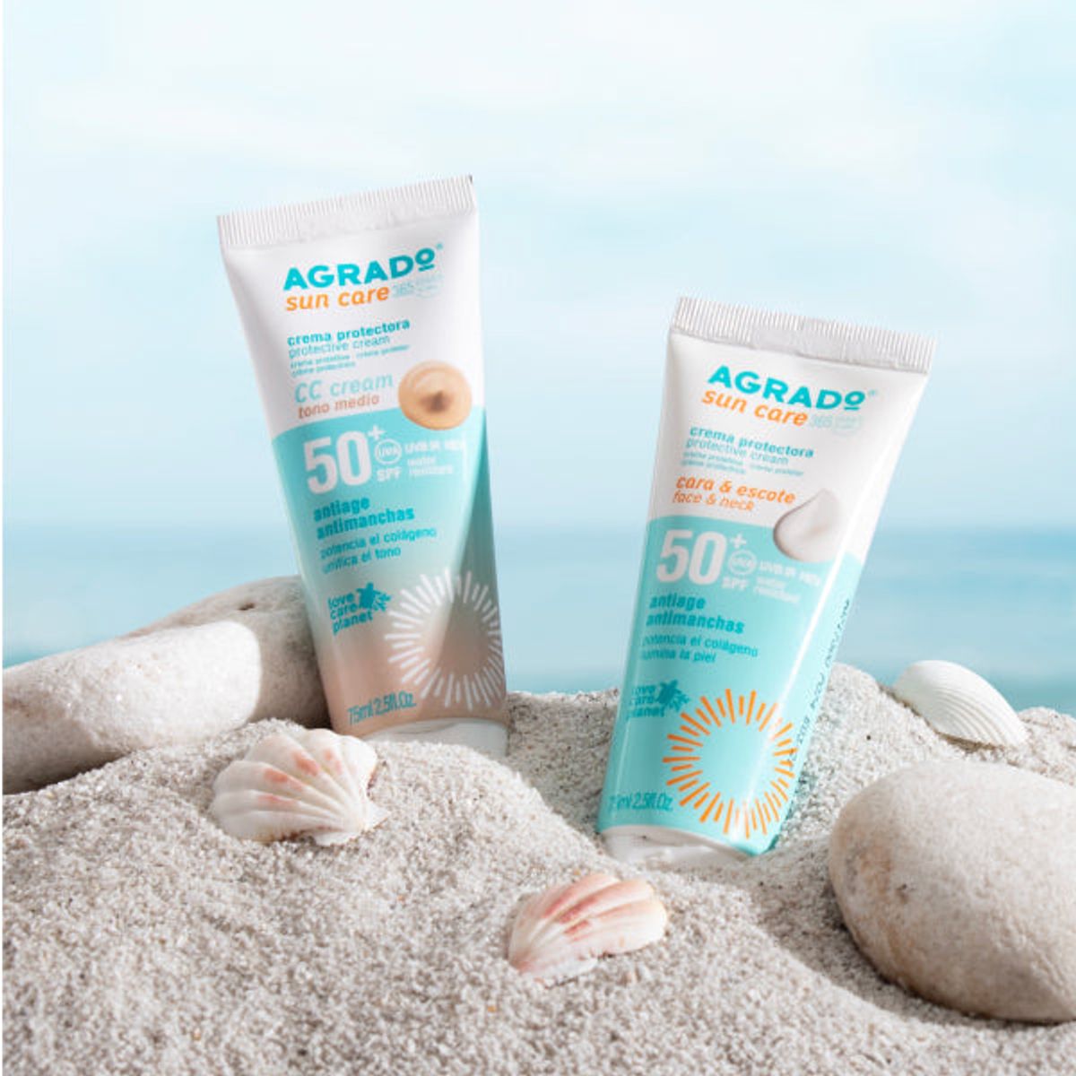 AGRADO - Crema Protectora Facial SPF50+ CC cream Agrado