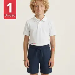 UTILISIMO - Pantalón Corto Short Juvenil Algodón Deportivo Escolar Azul Marino