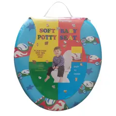 GENERICO - Adaptador Para Wc Infantil Suave Y Acolchado Azul Autitos