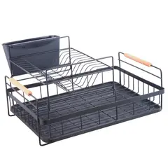 DORAL - Secaplatos Valencia 2 Niveles ( Bandeja + Escurridor ) Negro