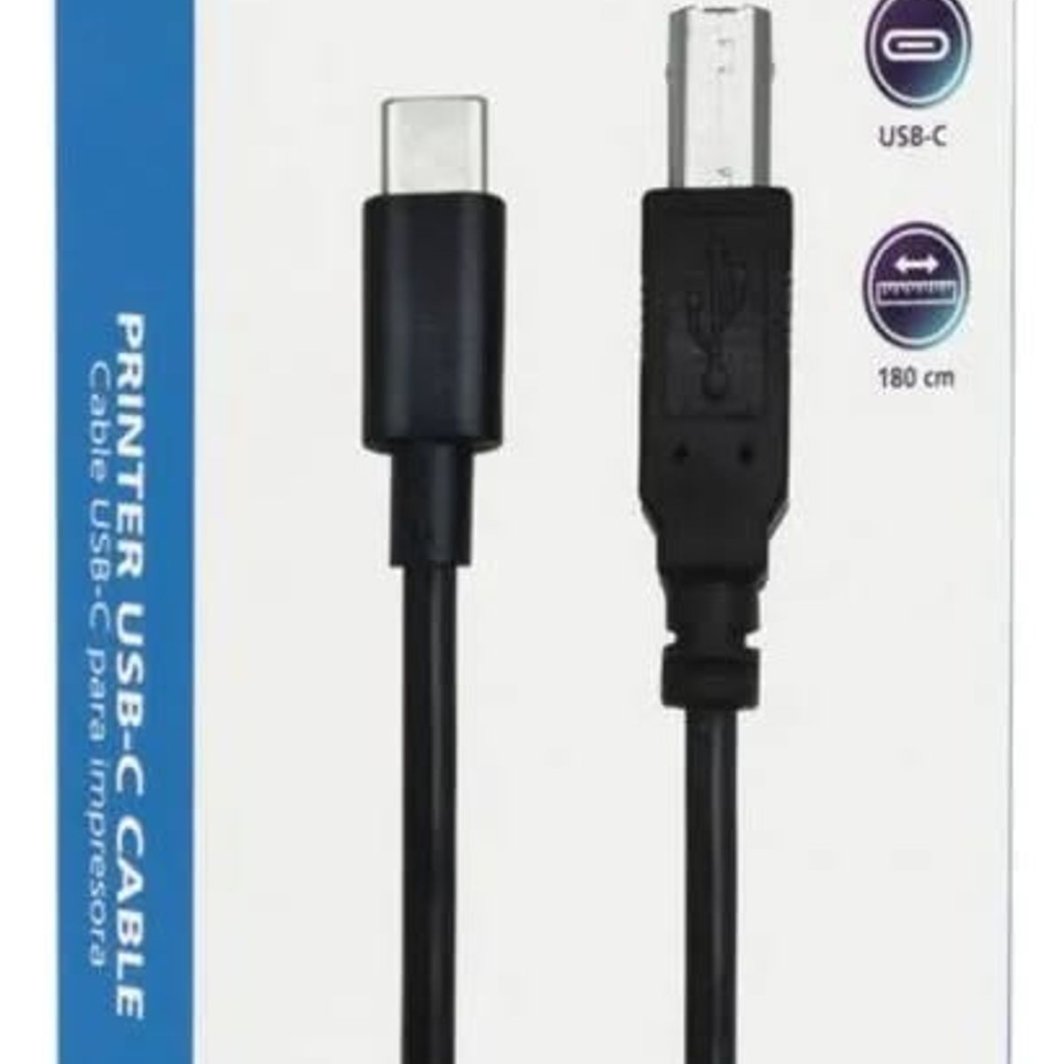 GENERICO - Cable de impresora Usb A Usb-c 1.8 Mts 480mbps Philco 42196