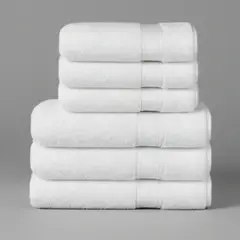 CHITECO - Pack 6 Toallas 100% Algodón Baño Y Manos 400g Color Blanco