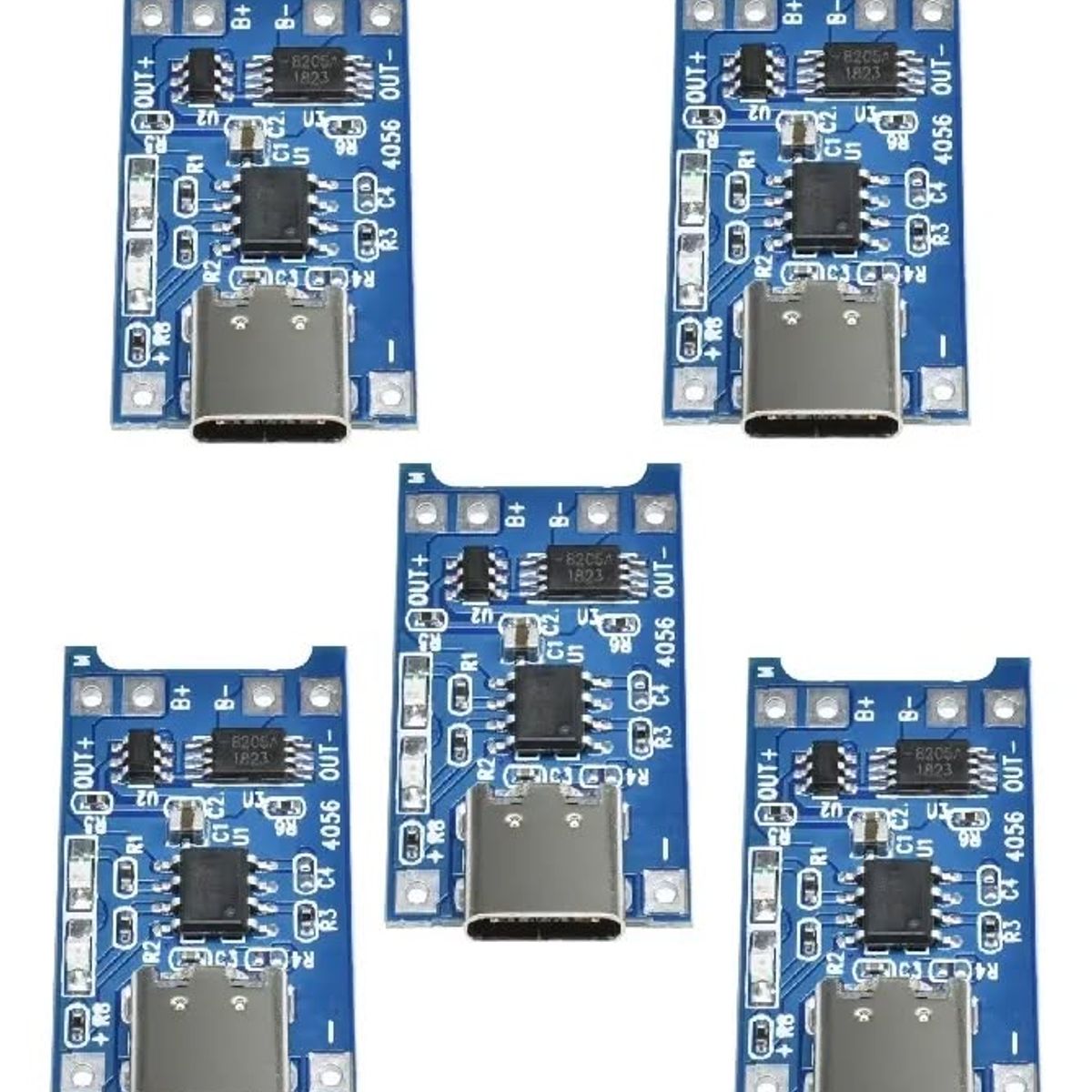 GENERICO - Pack 5 Pcs Modulo de carga Tp4056 con protección - Usb C
