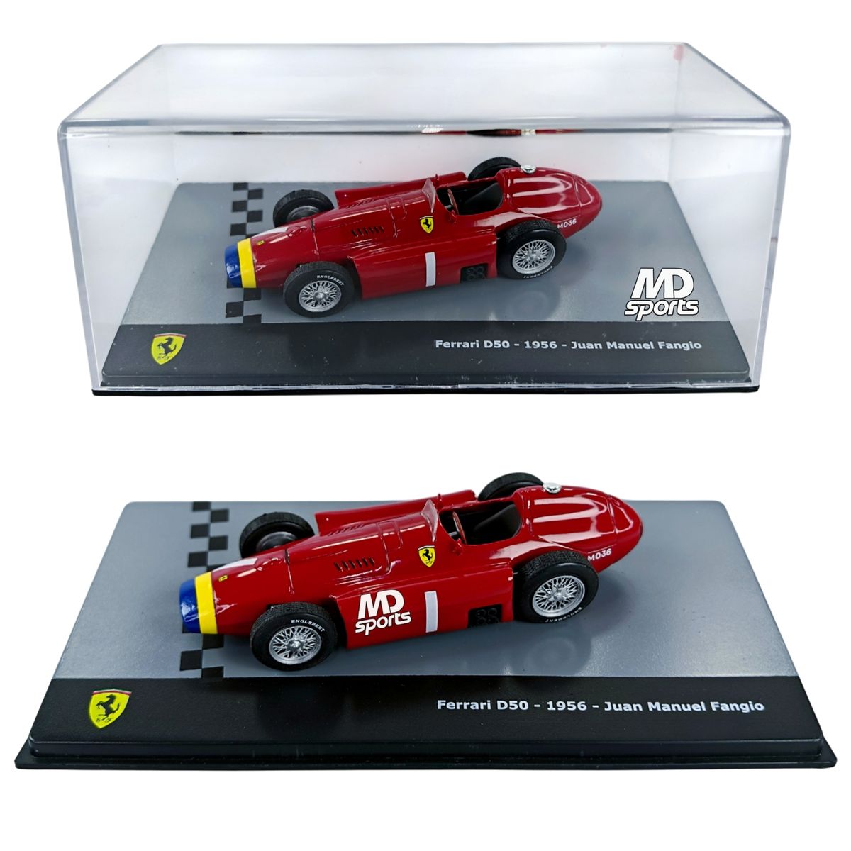 FORMULA 1 - Auto Formula 1 Ferrari D50 1956 #1 Juan Manuel Fangio Caja Acrilica IXO 1:43