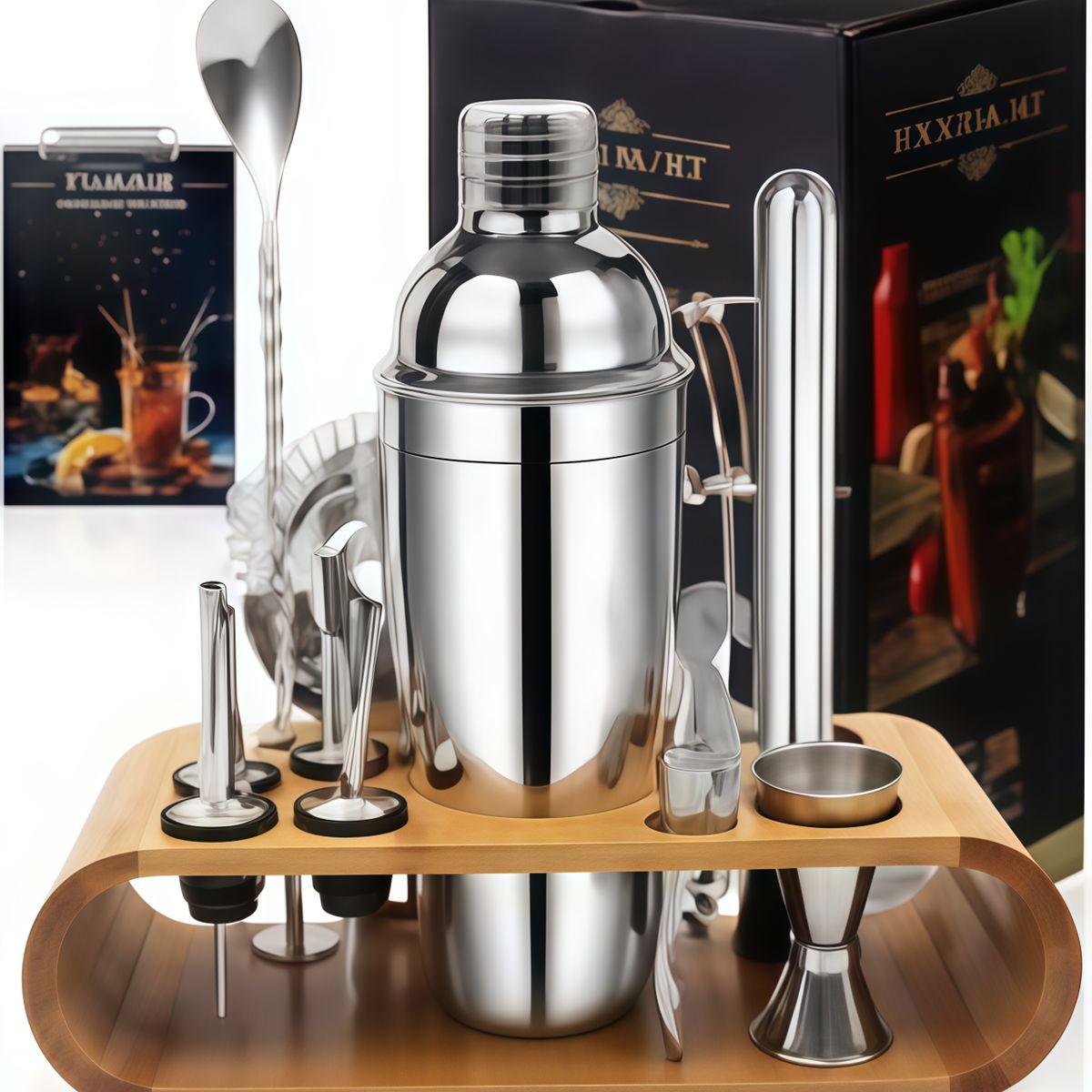GENERICO - Kit De Utensilios De Coctelería C/coctelera De 750ml, 12 Pzs
