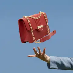 BOVINITA - Cartera Mujer Bandolera Roja Cadena Dorada Casual Handbag