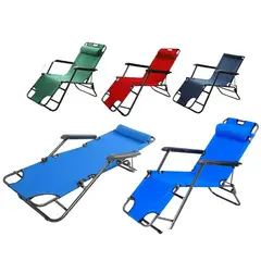 GENERICO - Silla Reposera Reclinable Con almohadilla 2 Posiciones 153x60cm Rojo