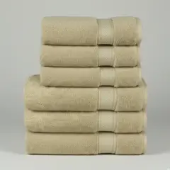 CHITECO - Pack 6 Toallas 100% Algodón Baño Y Manos 400g Color Beige