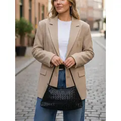 ANONIMASTORE - Cartera Trenzada con cierre negra