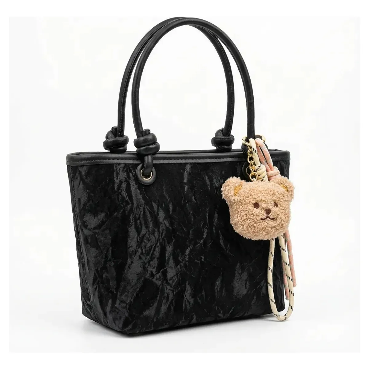 BOVINITA - Cartera Mujer Bandolera Negra Handbag Oso Casual Elegante