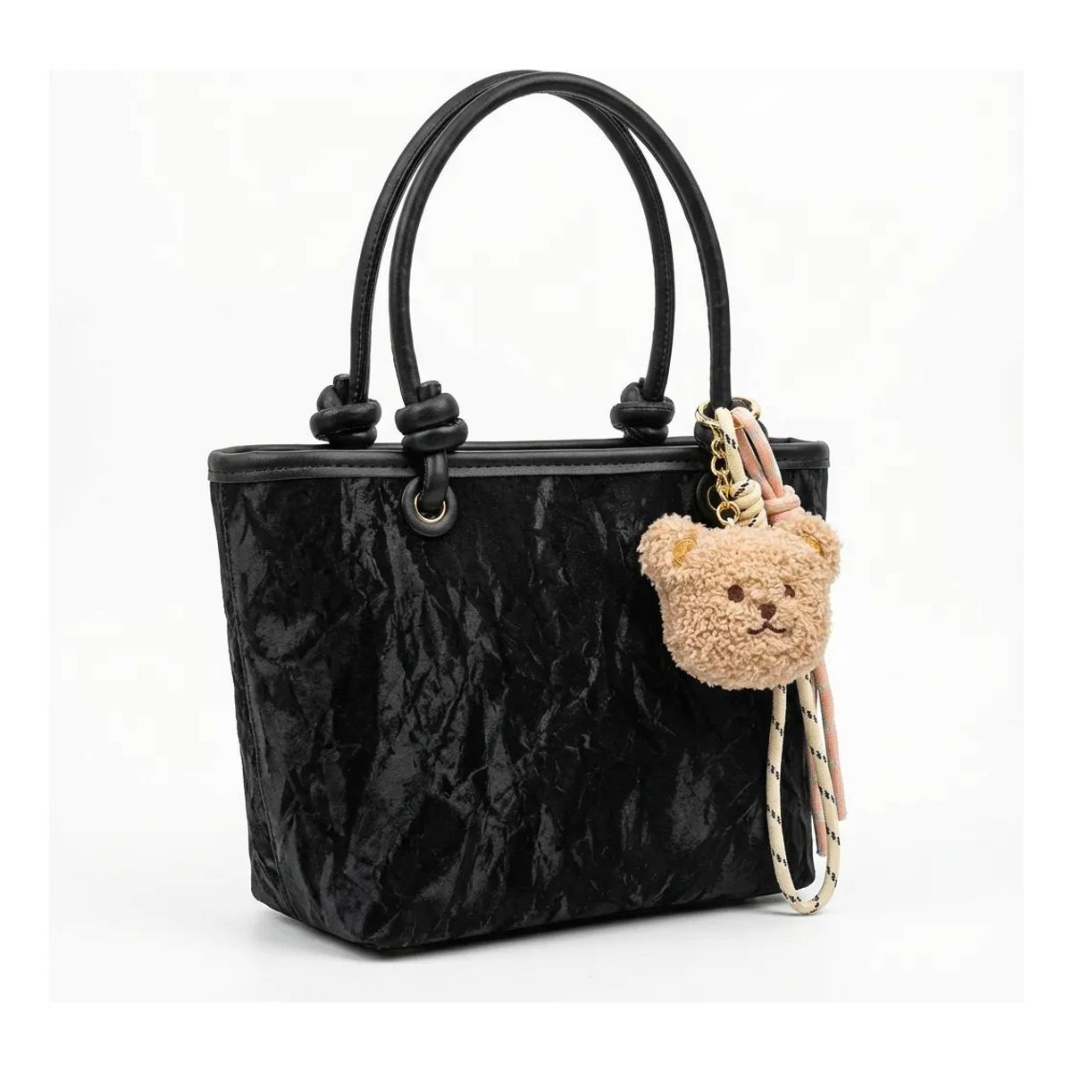 BOVINITA - Cartera Mujer Bandolera Negra Handbag Oso Casual Elegante