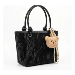 BOVINITA - Cartera Mujer Bandolera Negra Handbag Oso Casual Elegante