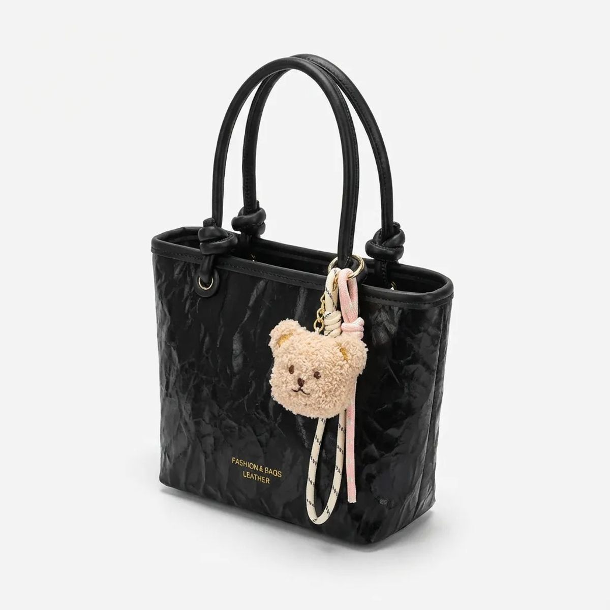 BOVINITA - Cartera Mujer Bandolera Negra Handbag Oso Casual Elegante