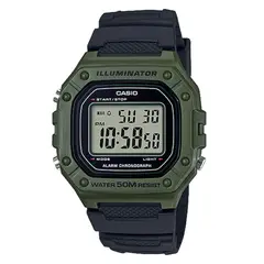 CASIO - RELOJ W-218H-3AVDF ILLUMINATOR DIGITAL VERDE HOMBRE