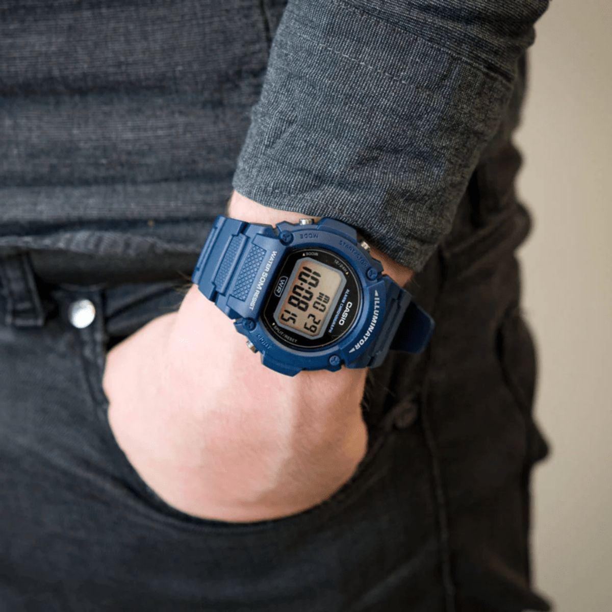 CASIO - RELOJ CASIO W-219H-2AVDF DIGITAL AZUL HOMBRE