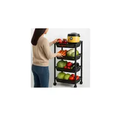 GENERICO - Carrito Organizador Multiusos De 4 Niveles Con Ruedas