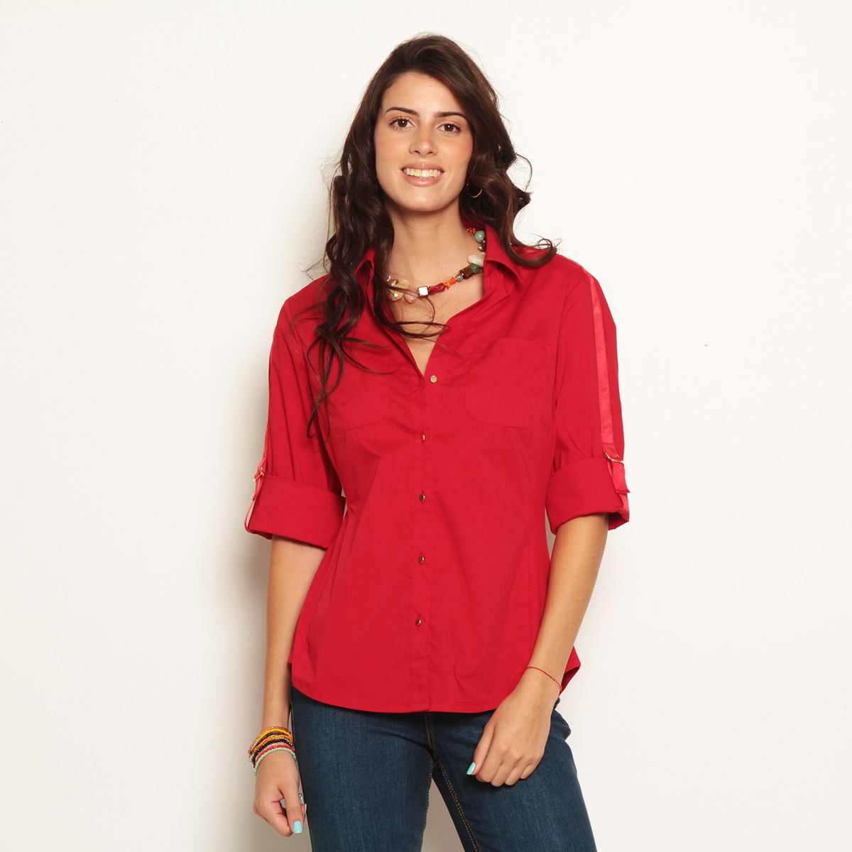 WADOS - BLUSA MANGA 3/4  ABOTONADA EN EL DELANTERO