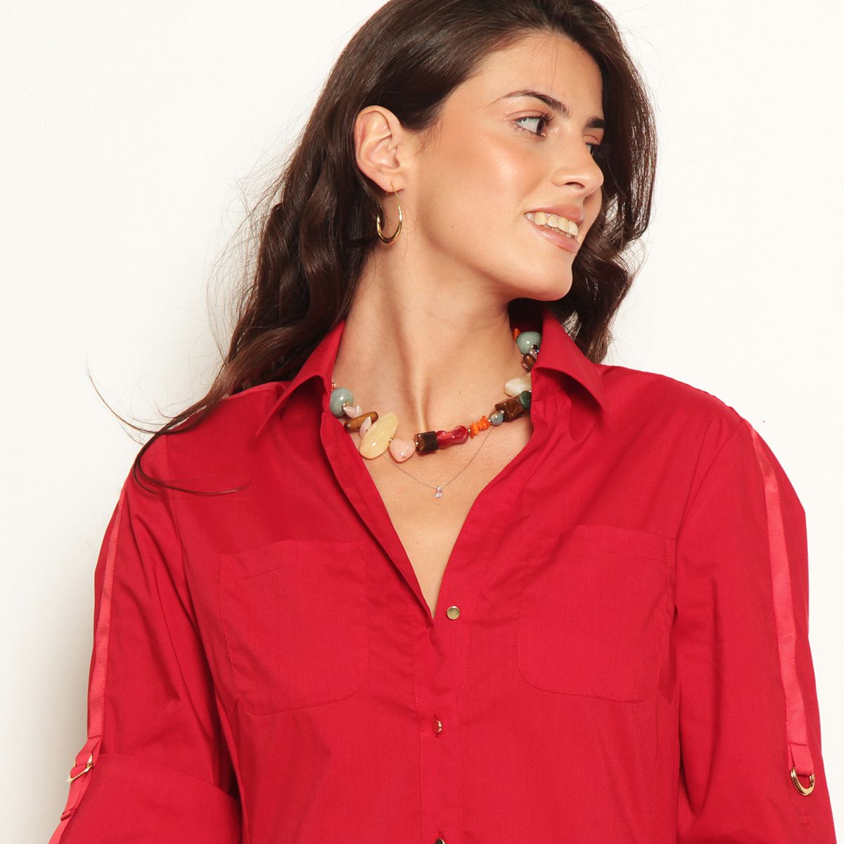 WADOS - BLUSA MANGA 3/4  ABOTONADA EN EL DELANTERO