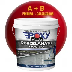 EPOXY - PORCELANATO LIQUIDO PREMIUM - KIT TINETA 14 KILOS - ROJO RUBÍ RAL 3003