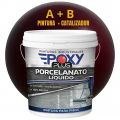 EPOXY - PORCELANATO LIQUIDO PREMIUM - KIT TINETA 14 KILOS - ROJO VINO RAL 3005