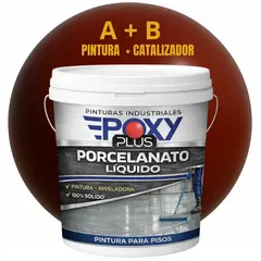 EPOXY - PORCELANATO LIQUIDO PREMIUM - KIT TINETA 14 KILOS - ROJO ÓXIDO RAL 3009