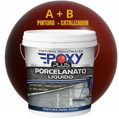 EPOXY - PORCELANATO LIQUIDO PREMIUM - KIT TINETA 14 KILOS - ROJO MARRÓN RAL 3011