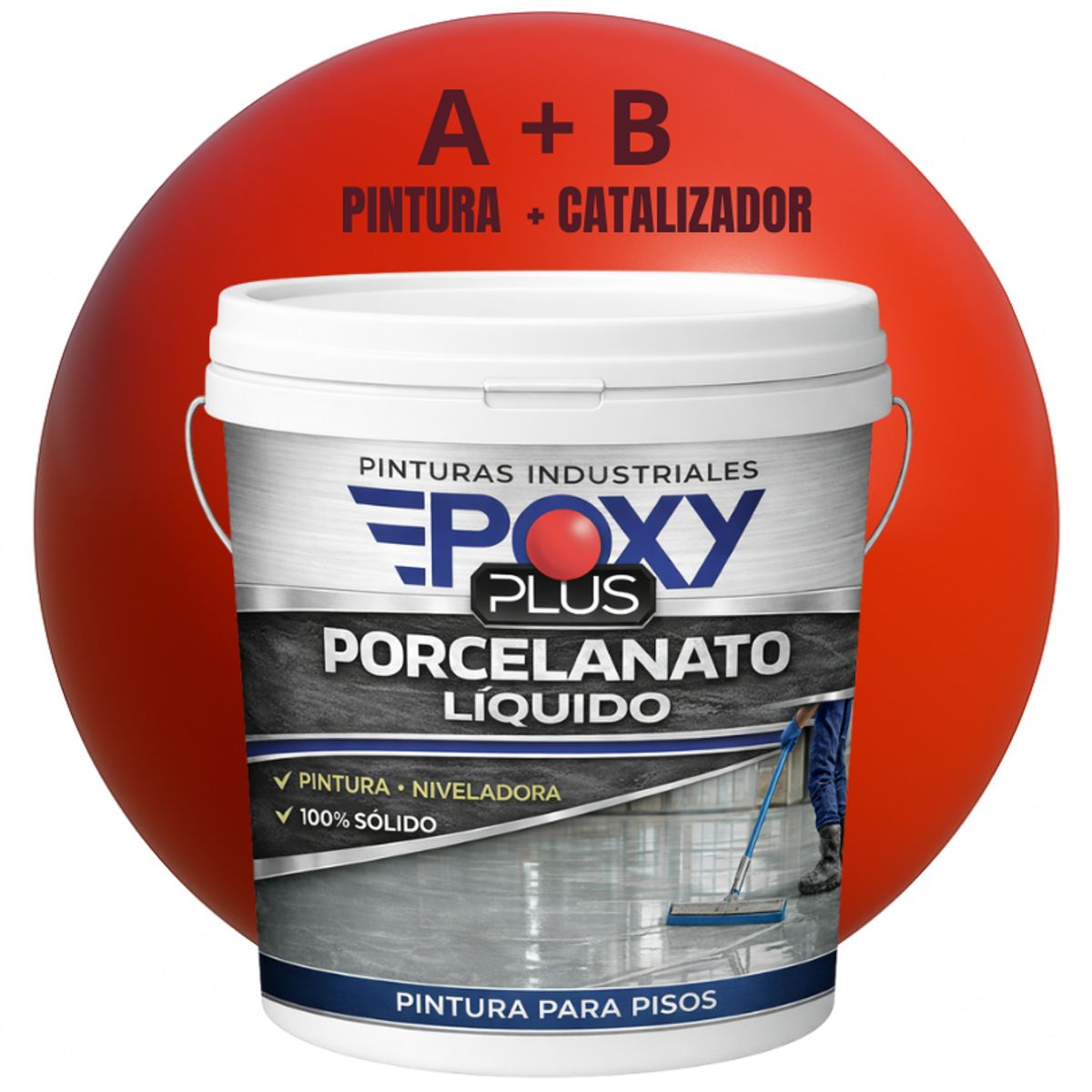 PORCELANATO LIQUIDO PREMIUM - KIT TINETA 14 KILOS - ROJO TOMATE RAL 3013, marca EPOXY - Foto Principal