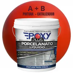 EPOXY - PORCELANATO LIQUIDO PREMIUM - KIT TINETA 14 KILOS - ROJO TOMATE RAL 3013
