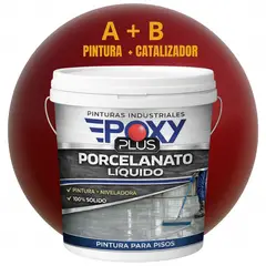 EPOXY - PORCELANATO LIQUIDO PREMIUM - KIT TINETA 14 KILOS - ROJO RUBÍ PERLADO RAL 3032