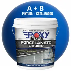EPOXY - PORCELANATO LIQUIDO PREMIUM - KIT TINETA 14 KILOS - AZUL BRILLANTE RAL 5007