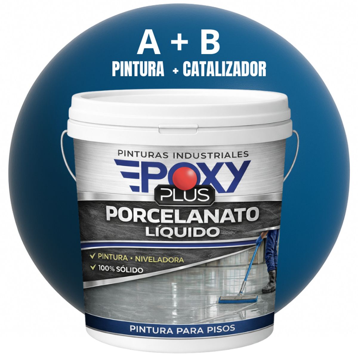 EPOXY - PORCELANATO LIQUIDO PREMIUM - KIT TINETA 14 KILOS - AZUL ESTADOS UNIDOS RAL 5009