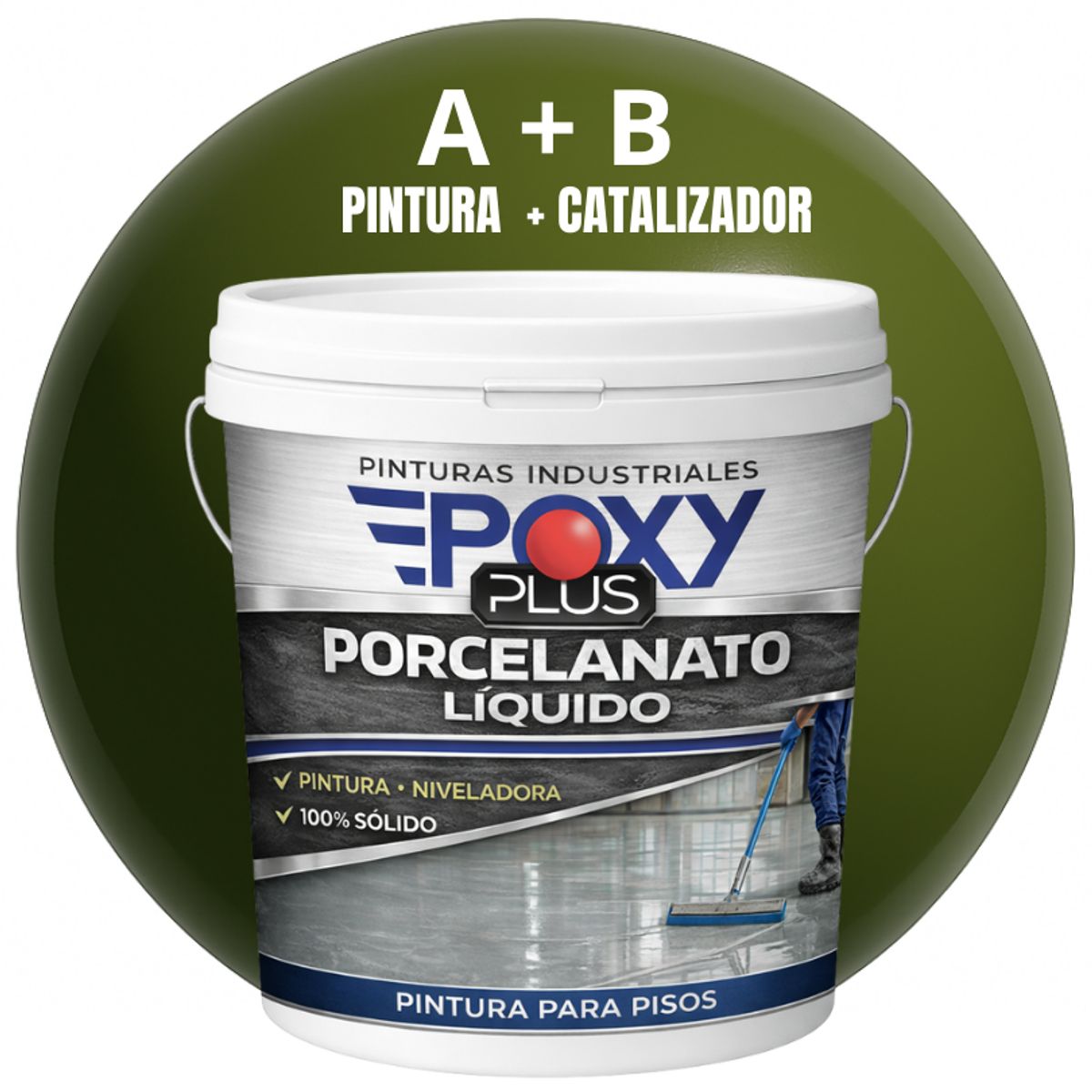 EPOXY - PORCELANATO LIQUIDO PREMIUM - KIT TINETA 14 KILOS - VERDE OLIVA RAL 6003