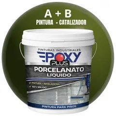 EPOXY - PORCELANATO LIQUIDO PREMIUM - KIT TINETA 14 KILOS - VERDE OLIVA RAL 6003
