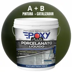 EPOXY - PORCELANATO LIQUIDO PREMIUM - KIT TINETA 14 KILOS - OLIVA GRISÁCEO RAL 6006
