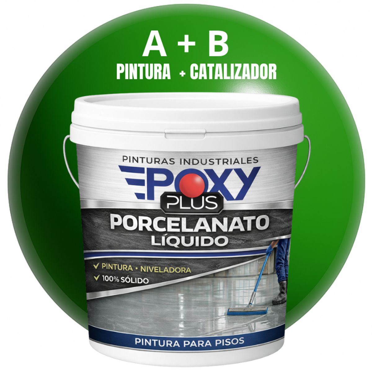 EPOXY - PORCELANATO LIQUIDO PREMIUM - KIT TINETA 14 KILOS - VERDE HIERBA RAL 6010