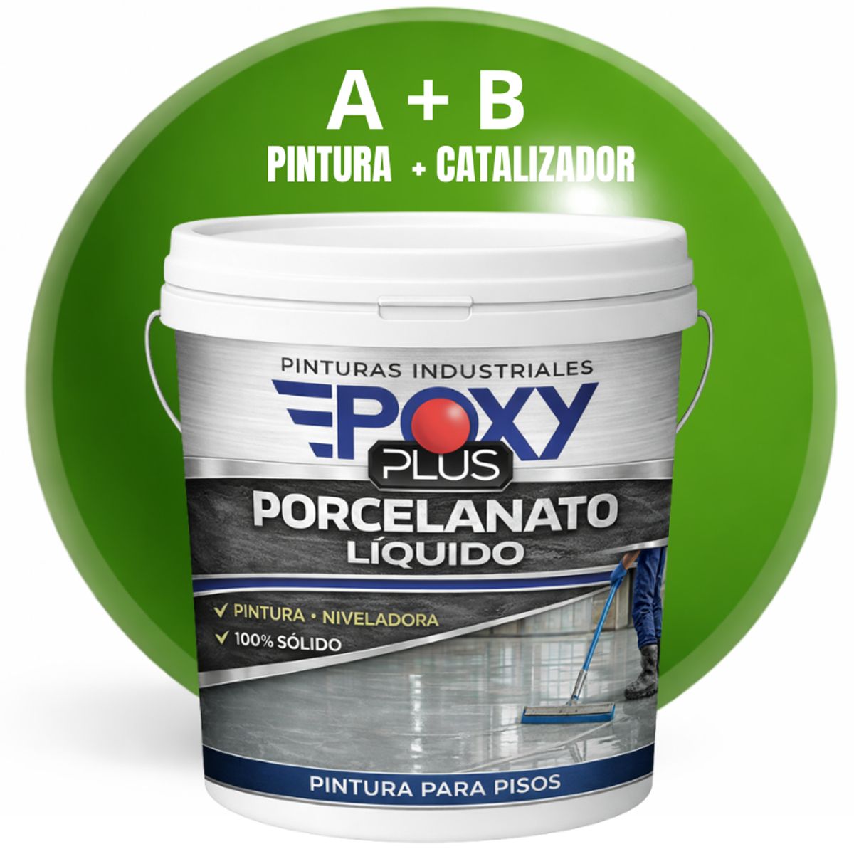 EPOXY - PORCELANATO LIQUIDO PREMIUM - KIT TINETA 14 KILOS - VERDE MAYO RAL 6017