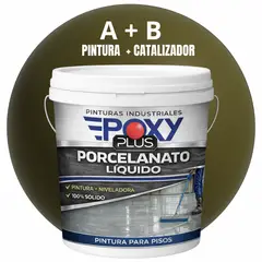 EPOXY - PORCELANATO LIQUIDO PREMIUM - KIT TINETA 14 KILOS - OLIVA PARDUZCO RAL 6022