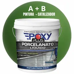 EPOXY - PORCELANATO LIQUIDO PREMIUM - KIT TINETA 14 KILOS - VERDE HELECHO RAL 6025