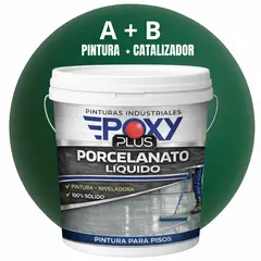 EPOXY - PORCELANATO LIQUIDO PREMIUM - KIT TINETA 14 KILOS - VERDE ÓPALO RAL 6026