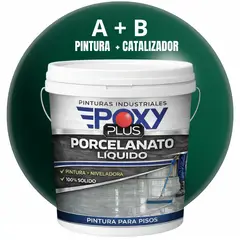 EPOXY - PORCELANATO LIQUIDO PREMIUM - KIT TINETA 14 KILOS - VERDE PINO RAL 6028