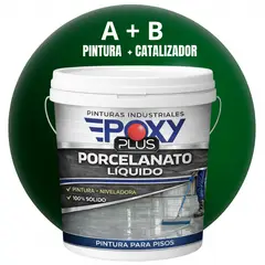 EPOXY - PORCELANATO LIQUIDO PREMIUM - KIT TINETA 14 KILOS - VERDE FIBROSO RAL 6039