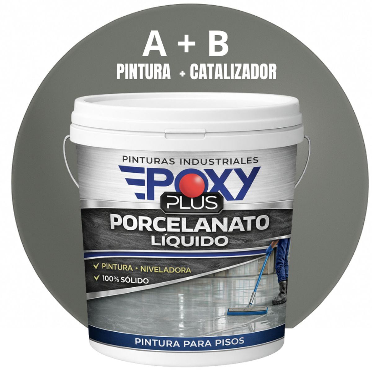EPOXY - PORCELANATO LIQUIDO PREMIUM - KIT TINETA 14 KILOS - GRIS RATÓN RAL 7005