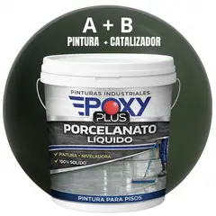 EPOXY - PORCELANATO LIQUIDO PREMIUM - KIT TINETA 14 KILOS - GRIS VERDOSO RAL 7009