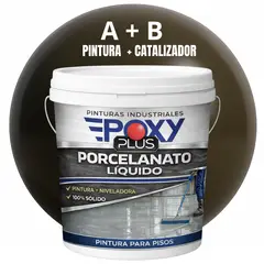 EPOXY - PORCELANATO LIQUIDO PREMIUM - KIT TINETA 14 KILOS - GRIS PARDO RAL 7013