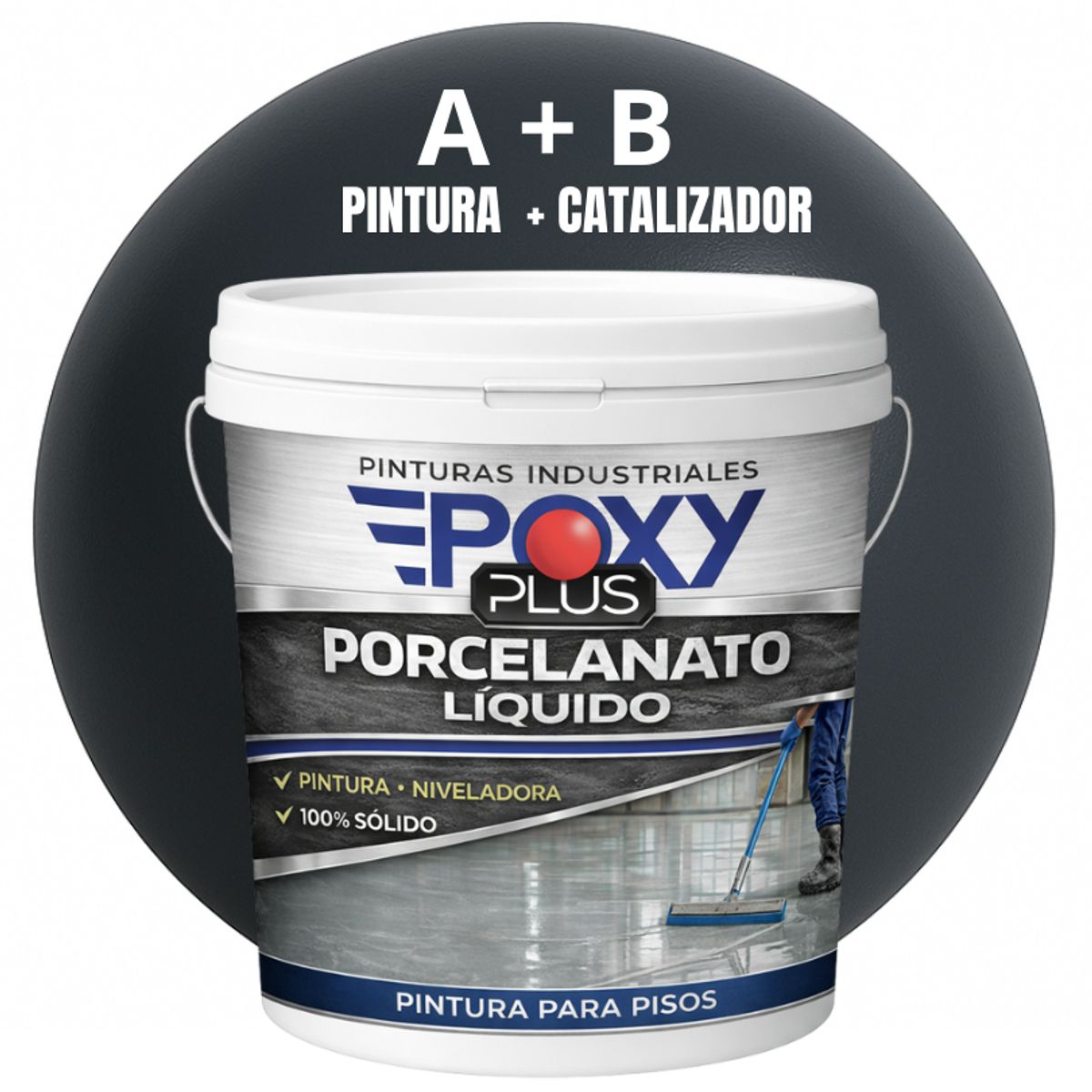 EPOXY - PORCELANATO LIQUIDO PREMIUM - KIT TINETA 14 KILOS - GRIS PIZARRA RAL 7015