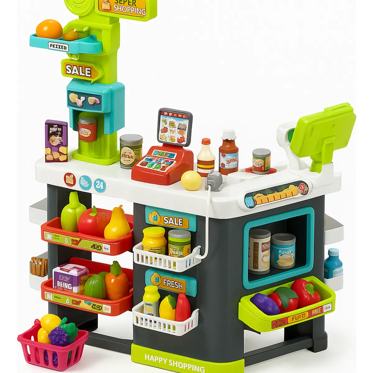 GENERICO - Set Supermercado Juguete Infantil Caja Registradora 81 Pieza